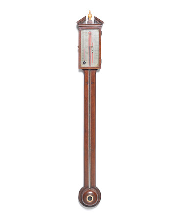 Bonhams : A good late 18th century Scottish mahogany stick barometer D ...