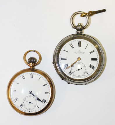 Bonhams : Two open faced pocket watches,