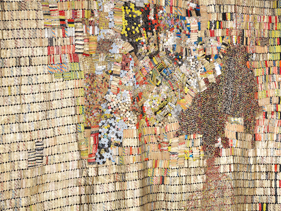 Bonhams : El Anatsui (Ghanaian, born 1944) 'New World Map'