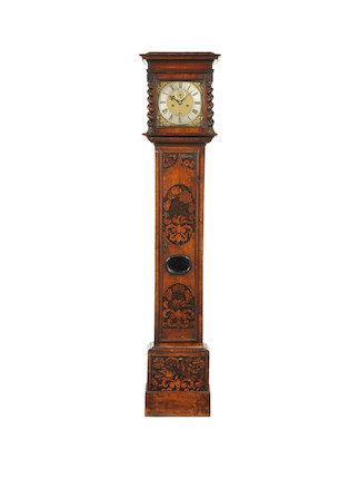 Bonhams : A late 17th century inlaid walnut longcase clock with ten ...