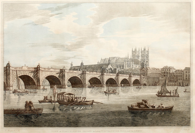 Bonhams : After Joseph Farington, R.A. A view of Westminster Bridge ...