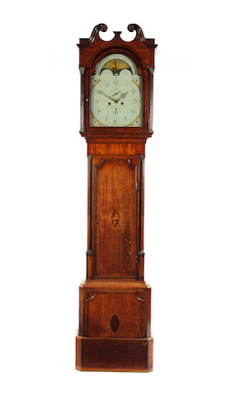 Bonhams : An early 19thC oak and mahogany 8 day longcase clock James ...