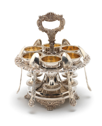 Bonhams : A George IV silver egg cruet by Solomon Royes, London 1820 (13)