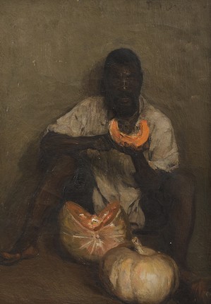 Frans David Oerder (South African, 1867-1944) 'Pampoene Afskil' (Peeling Pumpkins) image 1
