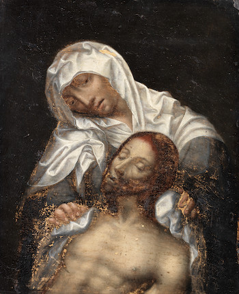 Bonhams : Manner of Gerard David, 17th Century Pietà unframed