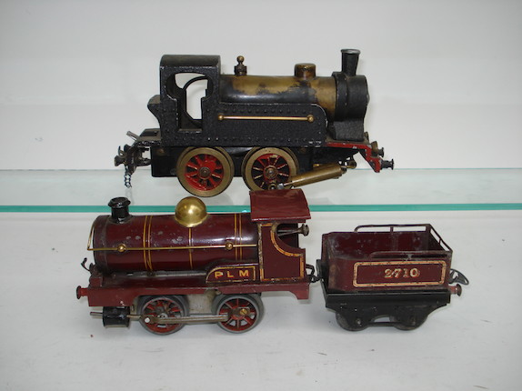 Bonhams : French Hornby c/w PLM No.1 0-4-0 locomotive and tender No.2710 2