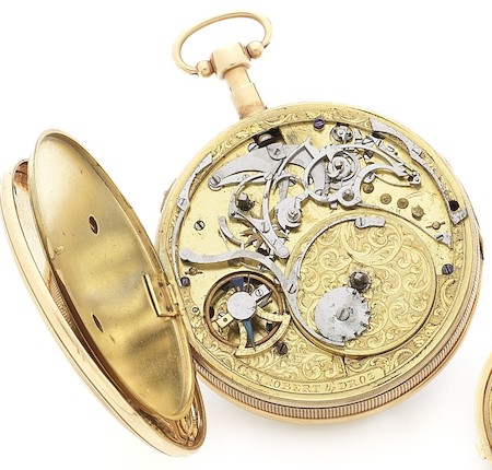 Bonhams : Robert et Droz. A fine late 18th century 18ct gold open face ...