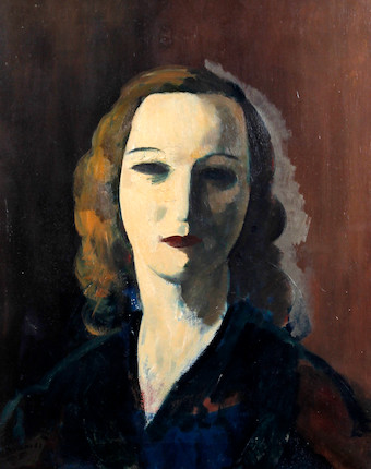 Bonhams : Jacob Kramer (British, 1892-1962) Portrait of a woman, head ...