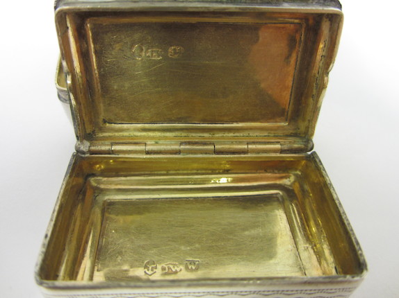 Bonhams : A George III silver snuff box by Joseph Willmore Birmingham 1808