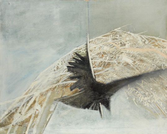 Edward Middleditch (British, 1923-1987) Snow and bird image 1