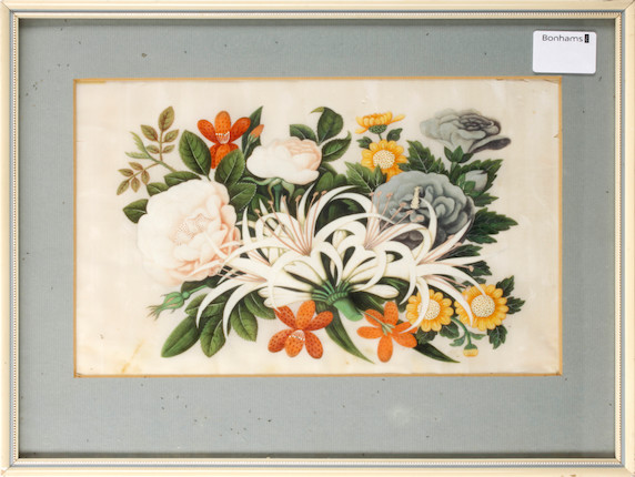 Bonhams : Chinese School, two gouache paintings on pith or rice paper ...