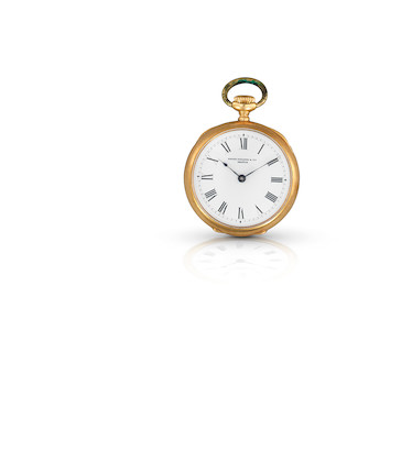 Bonhams : Patek Philippe, A Yellow gold open-faced keyless pocket