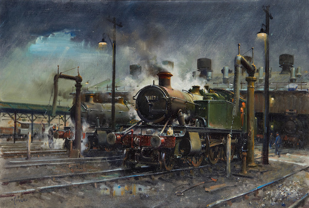 Terence Cuneo (British, 1907-1996) 'Storm over Southall Shed' 1978 image 1