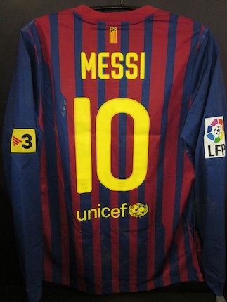 Bonhams : Lionel Andrés Messi La Liga - Season 2011/2012 Barcelona match  worn shirt