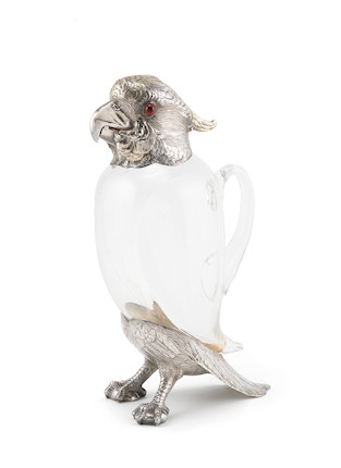 Bonhams : A Victorian silver and parcel gilt cockatoo claret jug by ...