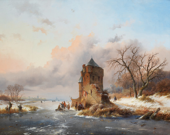 Bonhams : Frederik Marinus Kruseman (Dutch, 1816-1882) A winter's evening