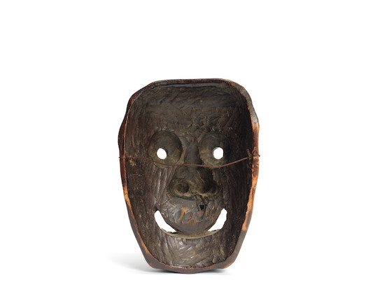 Bonhams : A hinoki-wood Noh mask of Shishiguchi Edo Period, late 18th ...