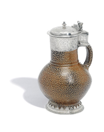 Bonhams : An Elizabeth I silver mounted and salt-glazed Rhenish