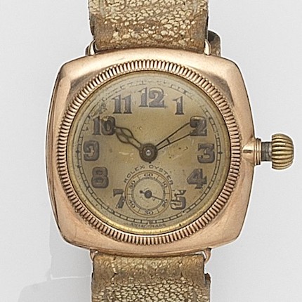 Bonhams : Rolex. A 9ct gold manual wind wristwatch Oyster, Circa 1925