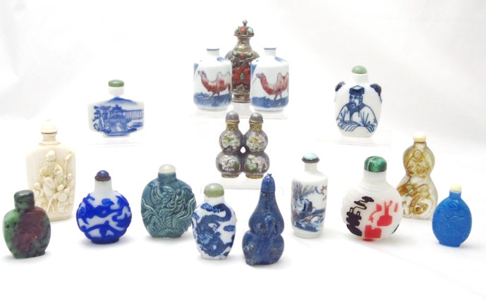Lot - COLLECTION OF TEN CHINESE SNUFF BOTTLES, of variou