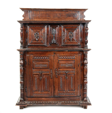 Bonhams : A late 16th century oak court cupboard French