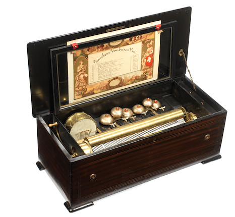 Bonhams : A Paillard bells-and-drum-in-sight cylinder musical box ...