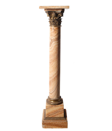 Bonhams : A 19th Century gilt metal mounted marble pedestal