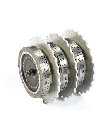 Bonhams : A complete trio Enigma machine rotor set, by Etel-Werk, 1943,