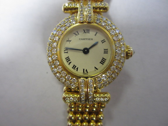 Bonhams : Cartier Tank Louis Cartier, A Yellow Gold Bracelet Watch, circa  2000