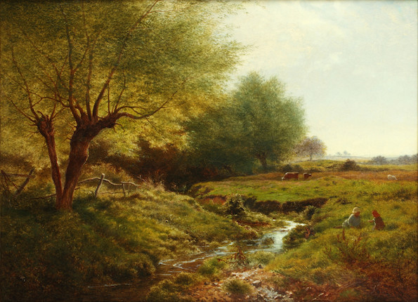 Bonhams : Arthur Gilbert (British, 1819-1895) A brook in Surrey