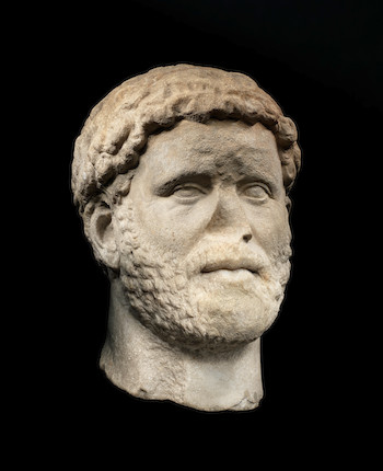 Bonhams : A Roman Marble Portrait Head Of The Emperor Hadrian