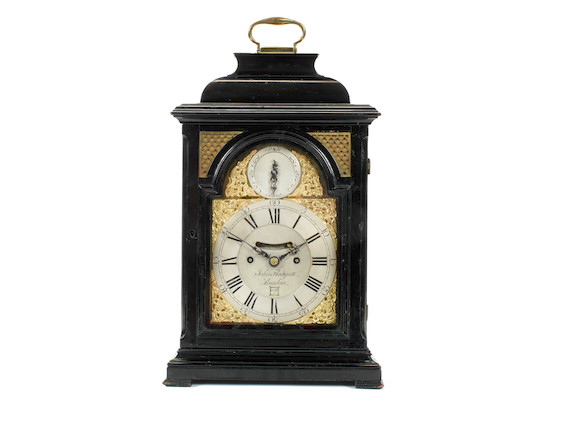 Bonhams : A George III ebonised table clock the dial and movement ...