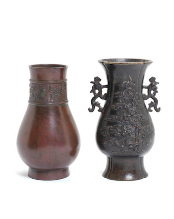 Bonhams : Two bronze vases 17th /18th century