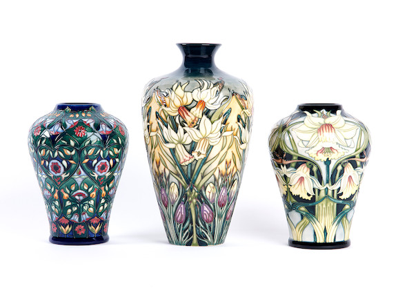 Bonhams : Three modern Moorcroft vases by Rachel Bishop