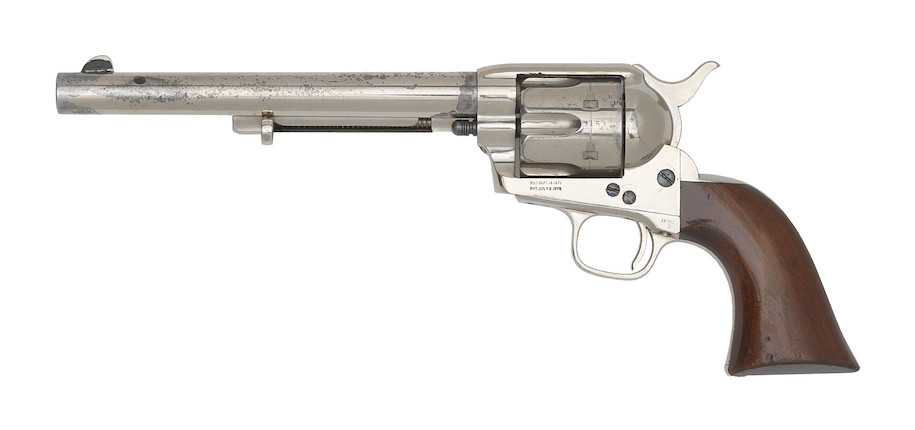 Bonhams : A nickel-plated .45 (Boxer) Single-Action Army revolver by ...