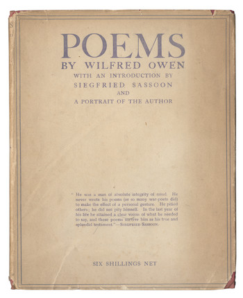 Bonhams : WILFRED OWEN Poems... with an Introduction by Siegfried ...