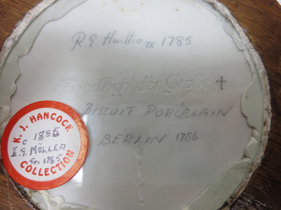 Bonhams : A Berlin circular biscuit porcelain cameo plaque of Fredrich ...