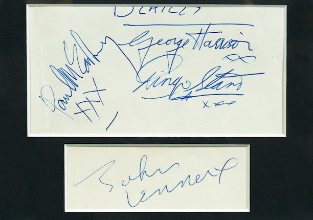 Bonhams : The Beatles A set of autographs, probably 1963,