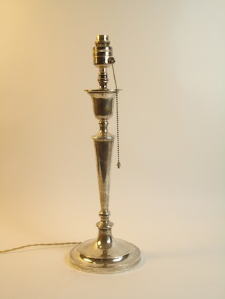 Bonhams : A silver table lamp by Hawksworth, Eyre & Co, Sheffield 1909