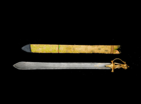 Bonhams A Gold Koftgari Hilted Steel Sword South India 18th Century 2
