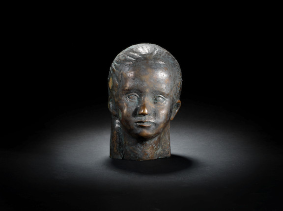 Bonhams : Khaled Al-Rahhal (Iraq, 1926-1987) Untitled (Head of a Girl)