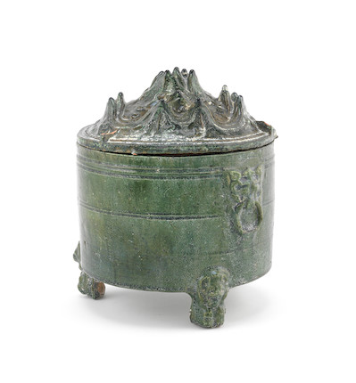 Bonhams : A green-glazed incense burner and cover, boshan lu Han ...