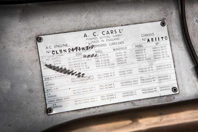 Property of a deceased's estate,1960 AC Ace Roadster  Chassis no. AE 1170 Engine no. CLBN 2471 image 12