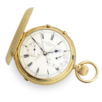 Bonhams : Nicole, Nielsen & Co., London. A fine 18ct gold keyless wind ...