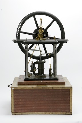 Bonhams : A FOUR PILLAR VERTICAL MODEL ENGINE, with Watt's parallel ...