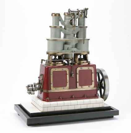 Bonhams : A MODEL OF A VERTICAL, TWIN TRIPLE EXPANSION, GENERATING ...