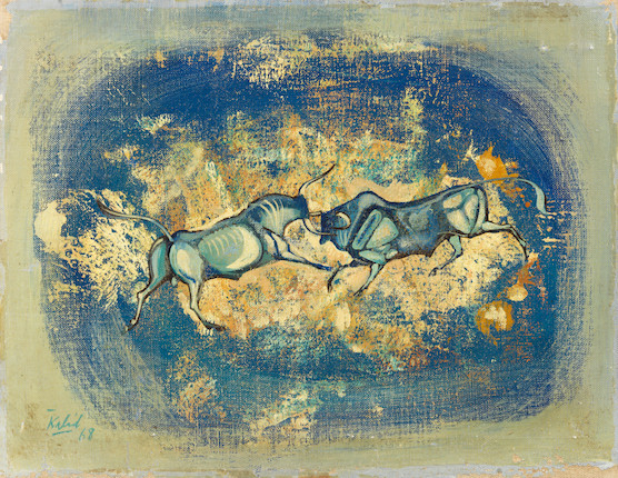 Bonhams : Khaled Al-Rahhal (Iraq, 1926-1987) Bulls