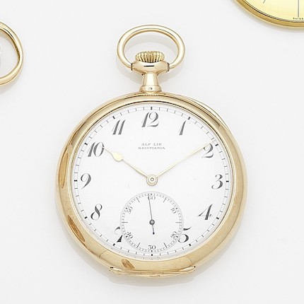 Bonhams : Patek Philippe, A Yellow gold open-faced keyless pocket