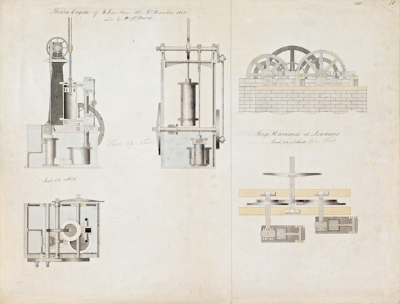 Bonhams : Portfolio of thirty-one engineering drawings, by the famous ...