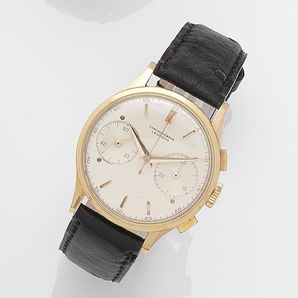 Bonhams : Leonidas. An 18k gold manual wind chronograph wristwatch Case ...